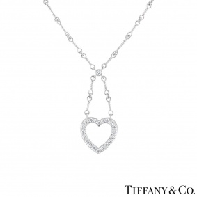 Tiffany & Co. Platinum Diamond Heart Pendant Tiffany & Co. Platinum Diamond Heart Pendant